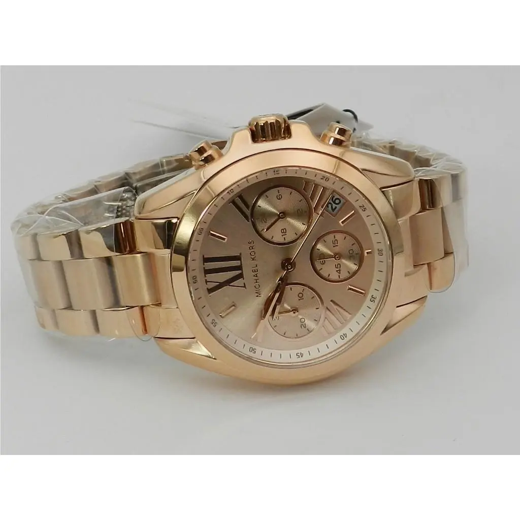 Michael Kors Women`s Chronograph Mini Bradshaw Rose Gold-tone Stainless Steel