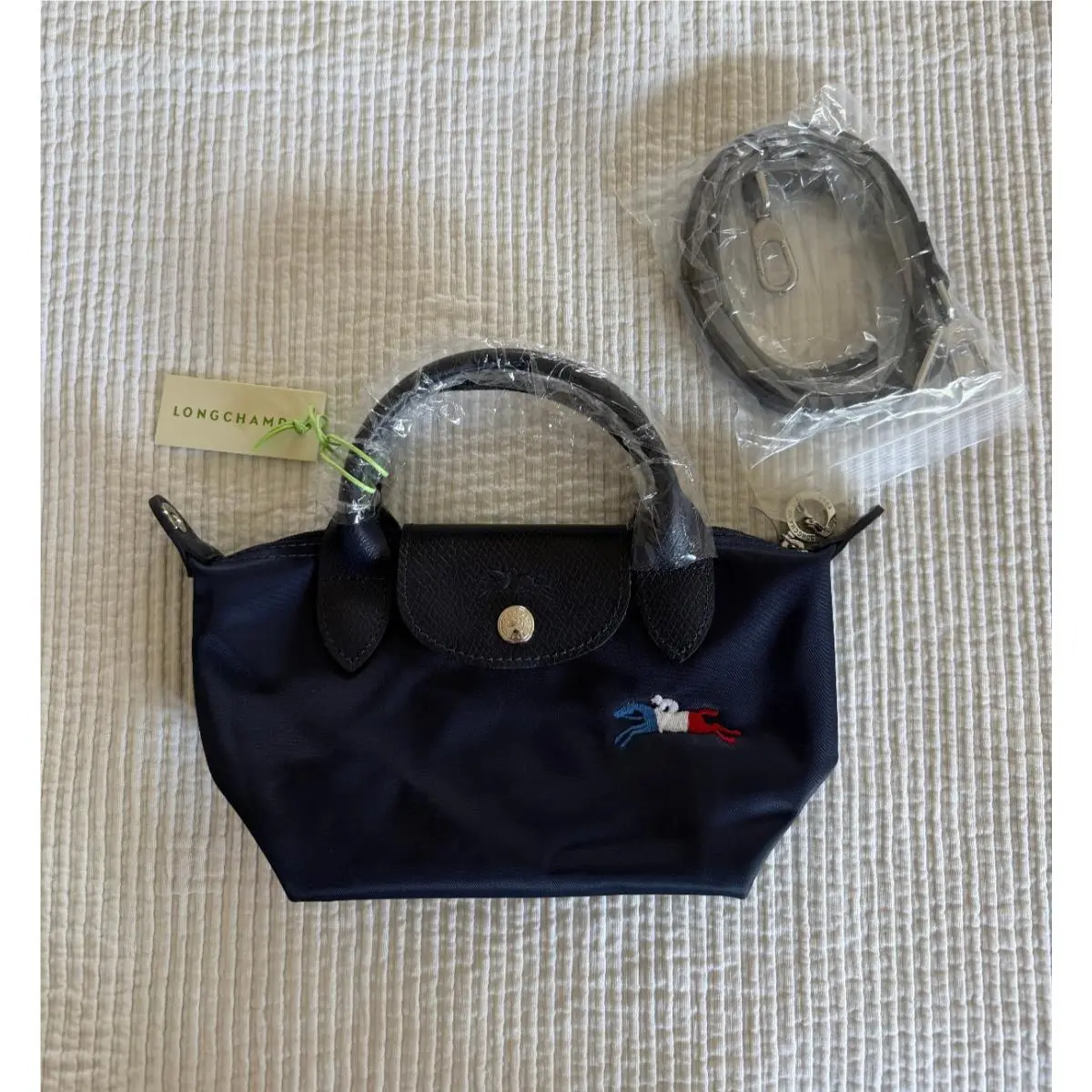Longchamp Le Pliage Tres Paris Crossbody Bag Navy Tricolor L1500 Hxg