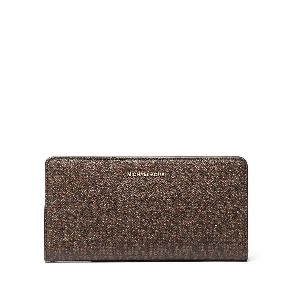 Michael Kors Womens Bryant Large Slim Snap Wallet Brown/acorn One Size
