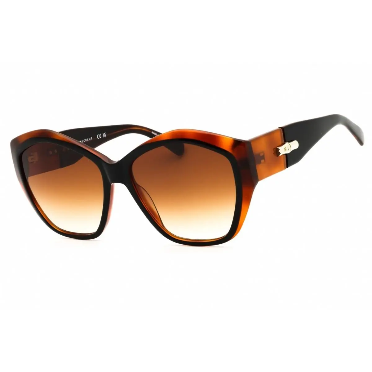 Longchamp LO712SN 011 Black/honey Havana/brown Gradient 57-16-140 Sunglasses