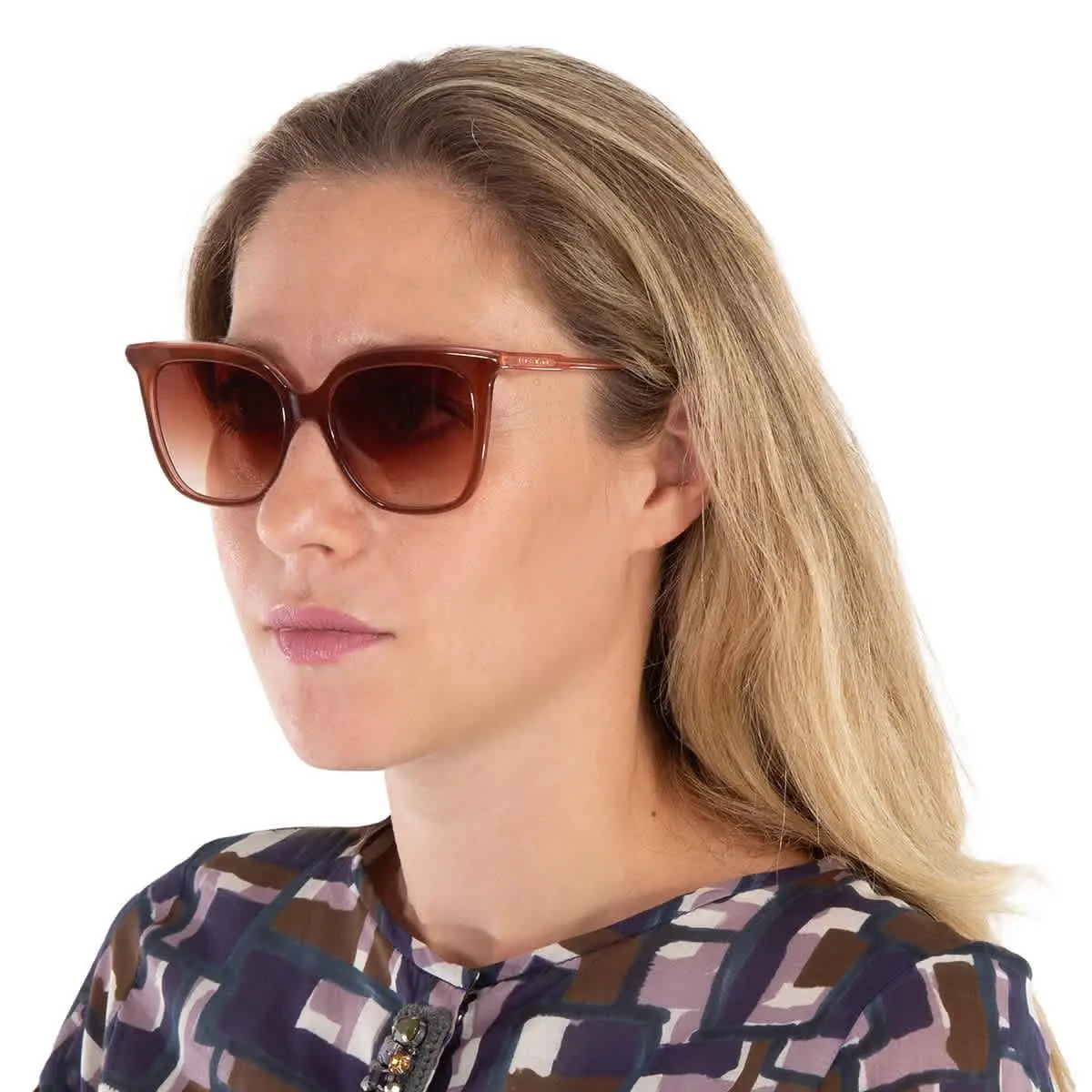 Longchamp Brown Gradient Square Ladies Sunglasses LO728S 207 53 LO728S 207 53