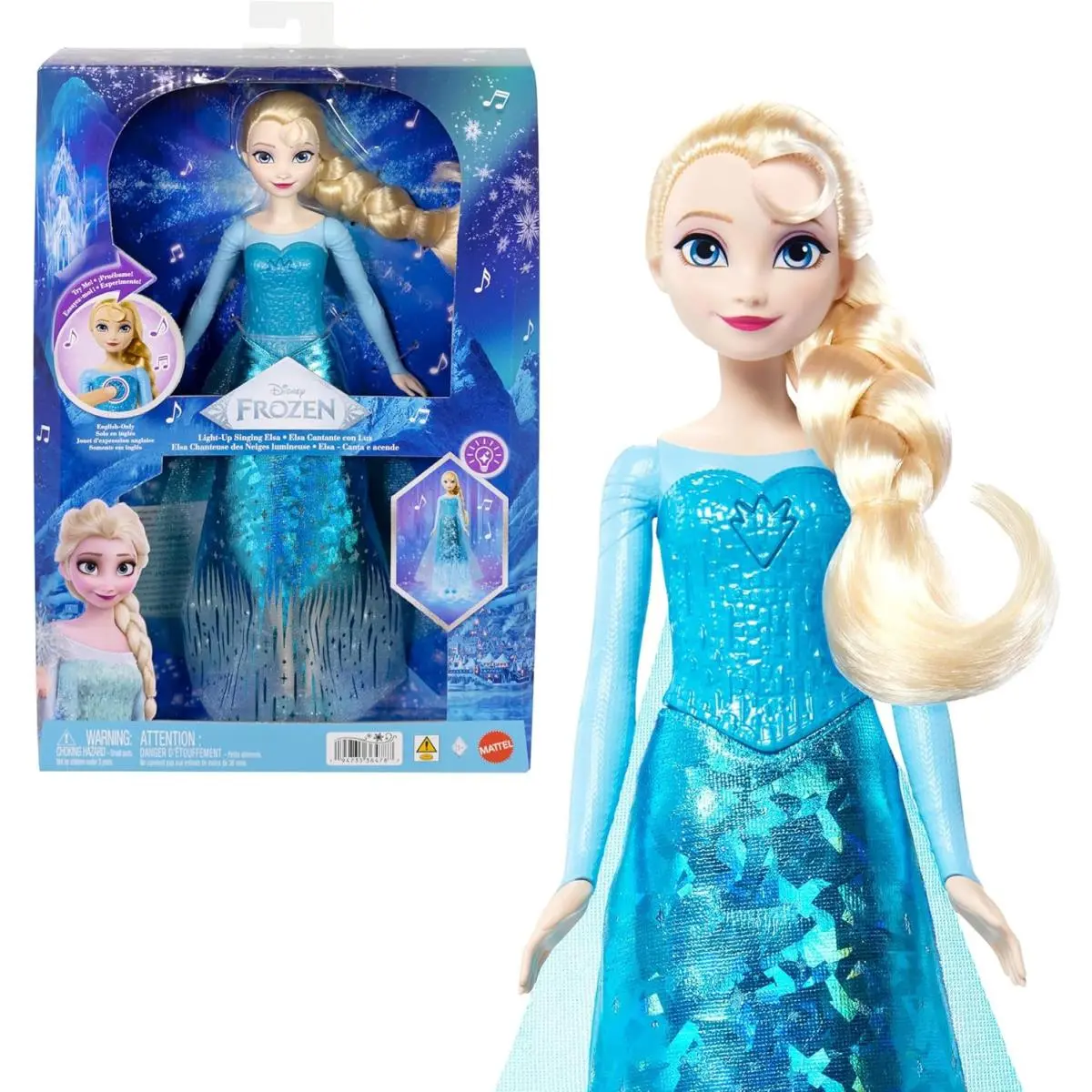Disney Frozen Singing Elsa Doll with Lights Music Sings “let It Go” From Movie