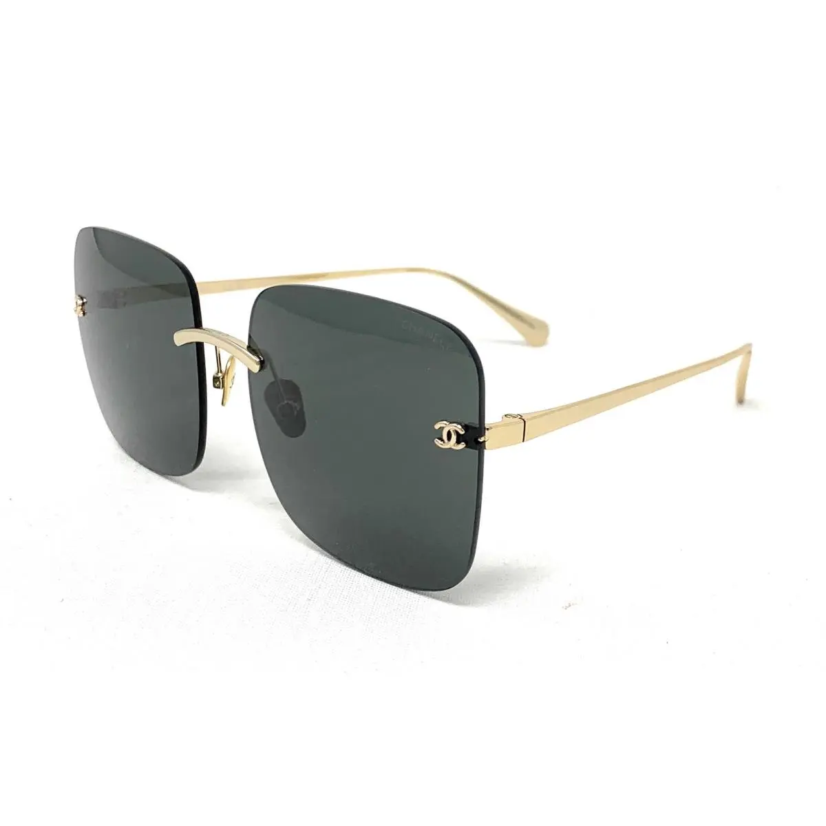 Chanel Women`s Titanium Sunglasses Square CH4287T 395/S4 Gold Gold Grey 56mm