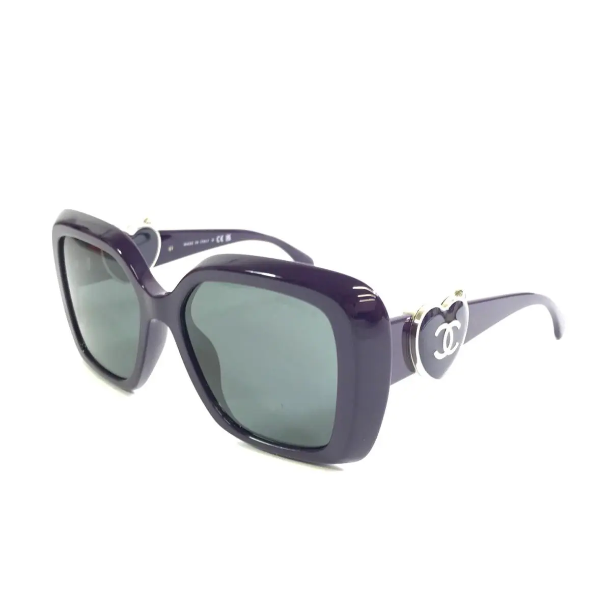 Sunglasses 5518-A c.1758/S4 Midnight Purple Silver Frames w/ Grey Lenses by Chanel