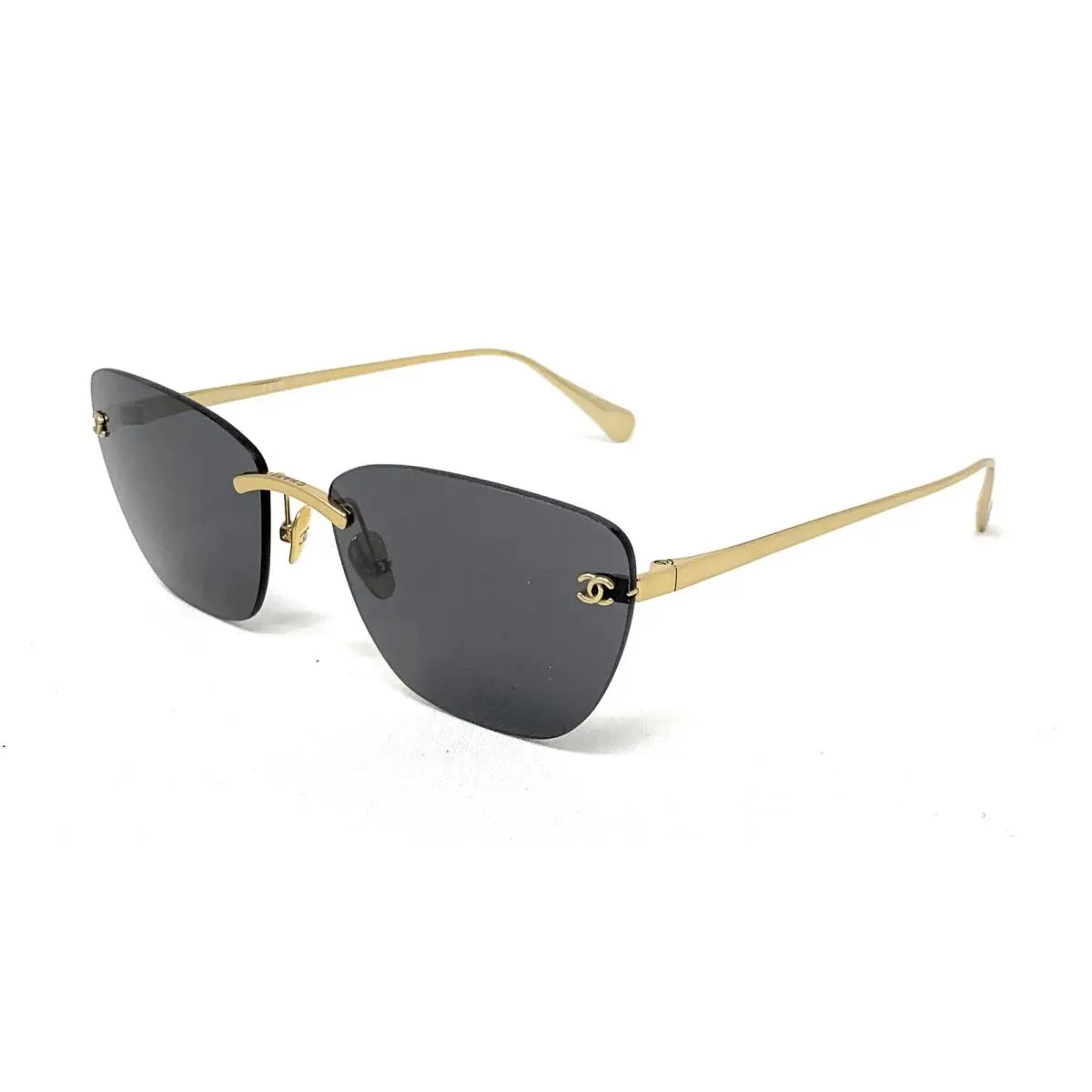 Chanel Women`s Sunglasses Pilot Rimless CH4286T 395/S4 Gold Gold Grey 59mm