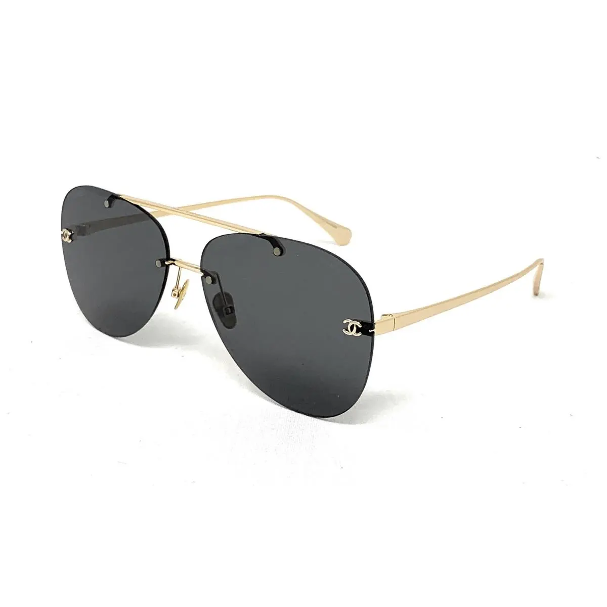 Chanel Women`s Sunglasses Pilot Aviator-style CH4285T 395/S4 Gold Gold Grey 61mm