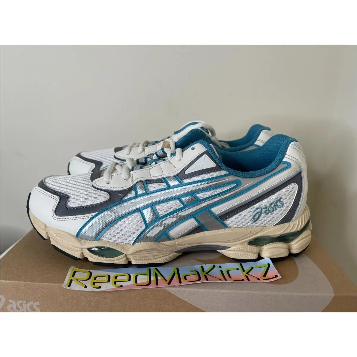 Asics Gel-nyc 2055 Cream Blue Teal Mens 1203A542-106