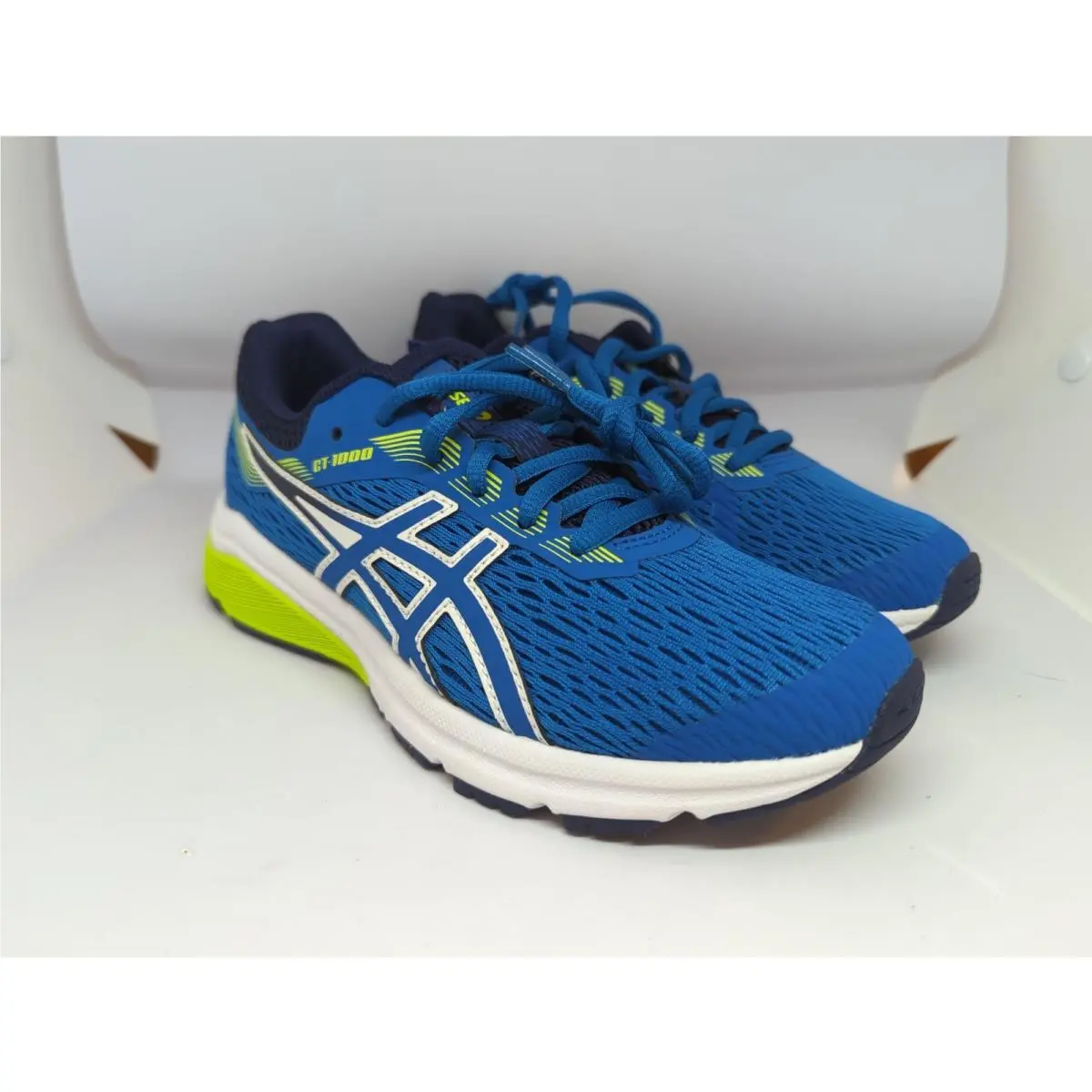 Asics GT-1000 7 GS Race Blue Neon Lime Sneakers Big Kids US 4