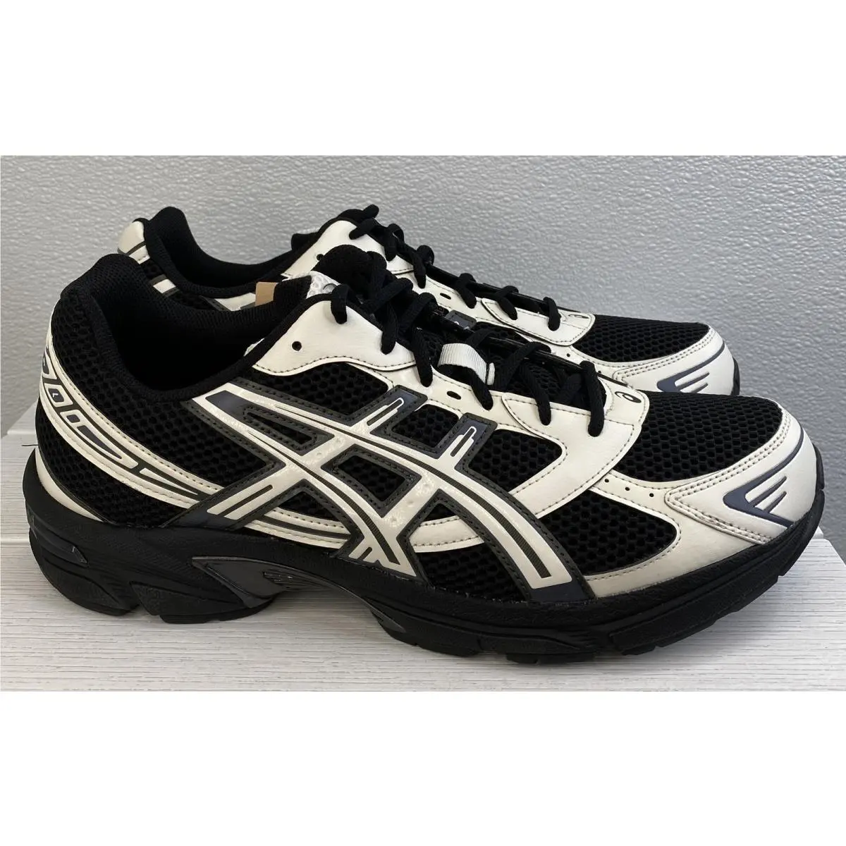 Asics Gel-1130 Men`s Size 13 Black/cream Mesh Low Top Lace Up Athletic Sneakers