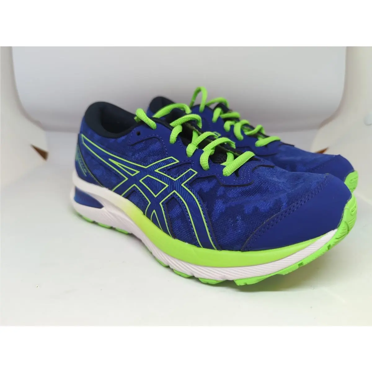 Asics Gel Cumulus 23 GS Mako Blue Bright Lime Sneakers Big Kids US 4 Nwob