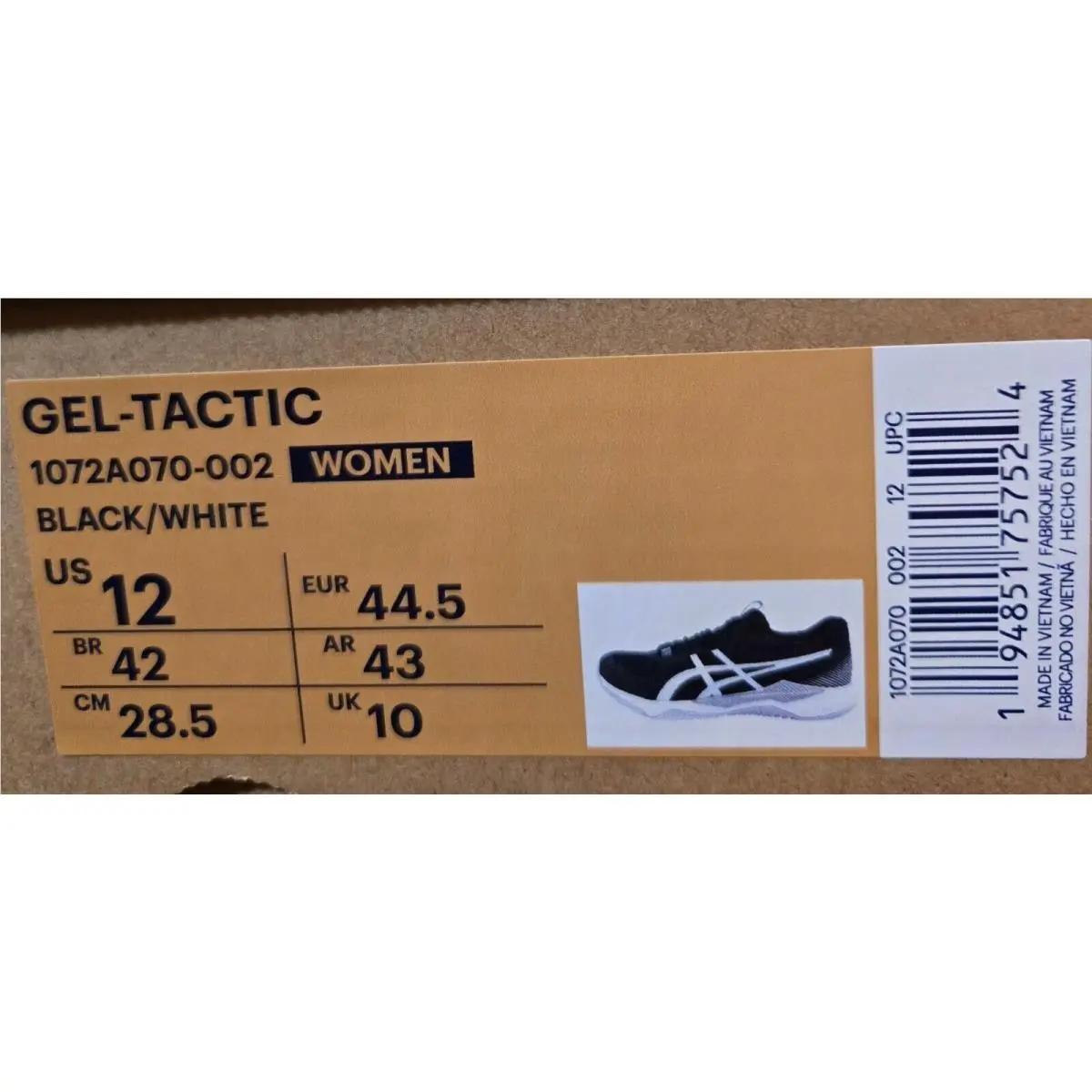 Asics shoes - Gel-Tactic Volleyball Shoes - Volleyball Shoes - Balck/White (UPC: 194851757524) 7