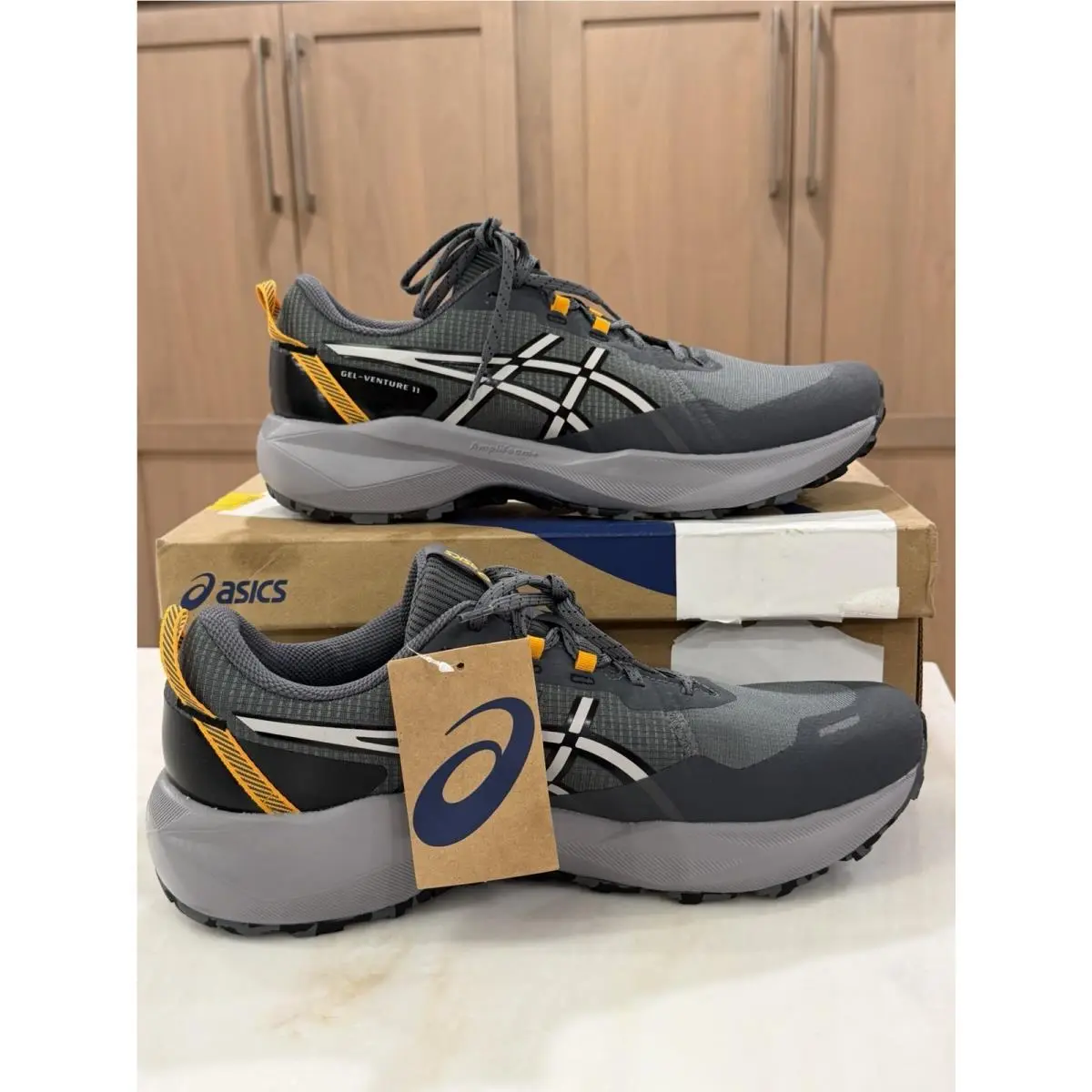 Asics Gel-venture 11 Men’s Size 13 Gray Black Trail Running Shoes 1011C160