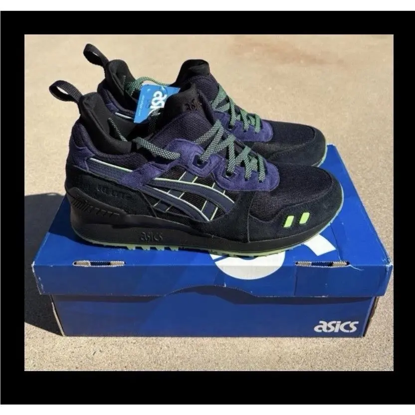 New-asics Gel Lyte MT Black Peacoat Purple Green Suede Sneakers Shoes-mens 8