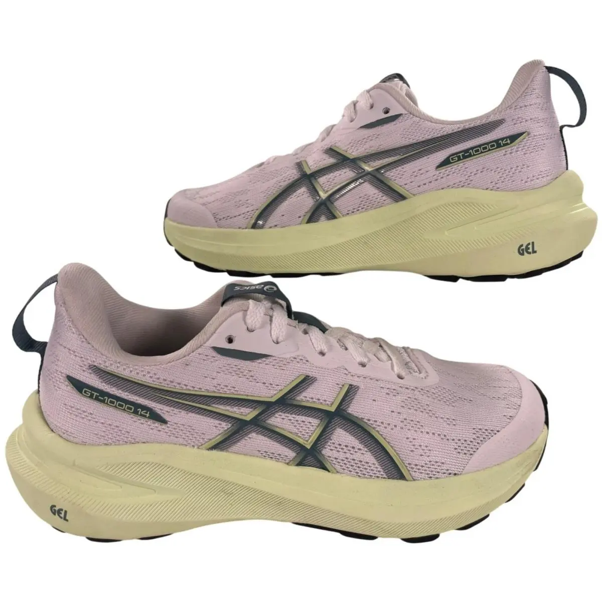 Asics GT-1000 14 Running Shoes Athletic Pink Mesh Lightweight Girls Sz 2.5