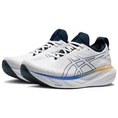 Size 10.5 - Asics Gel Nimbus 25 Men`s White/ Illusion Blue 1011B547-104