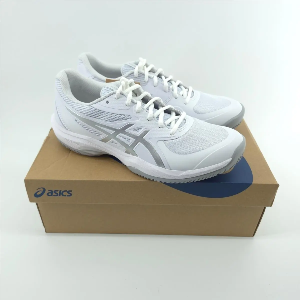 Asics Womens Size 10 Game FF Tennis Shoes Mesh White Pure Silver Flytefoam