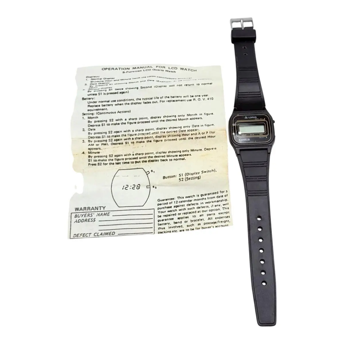 Vintage Konica Lorus Men`s Watch Digital