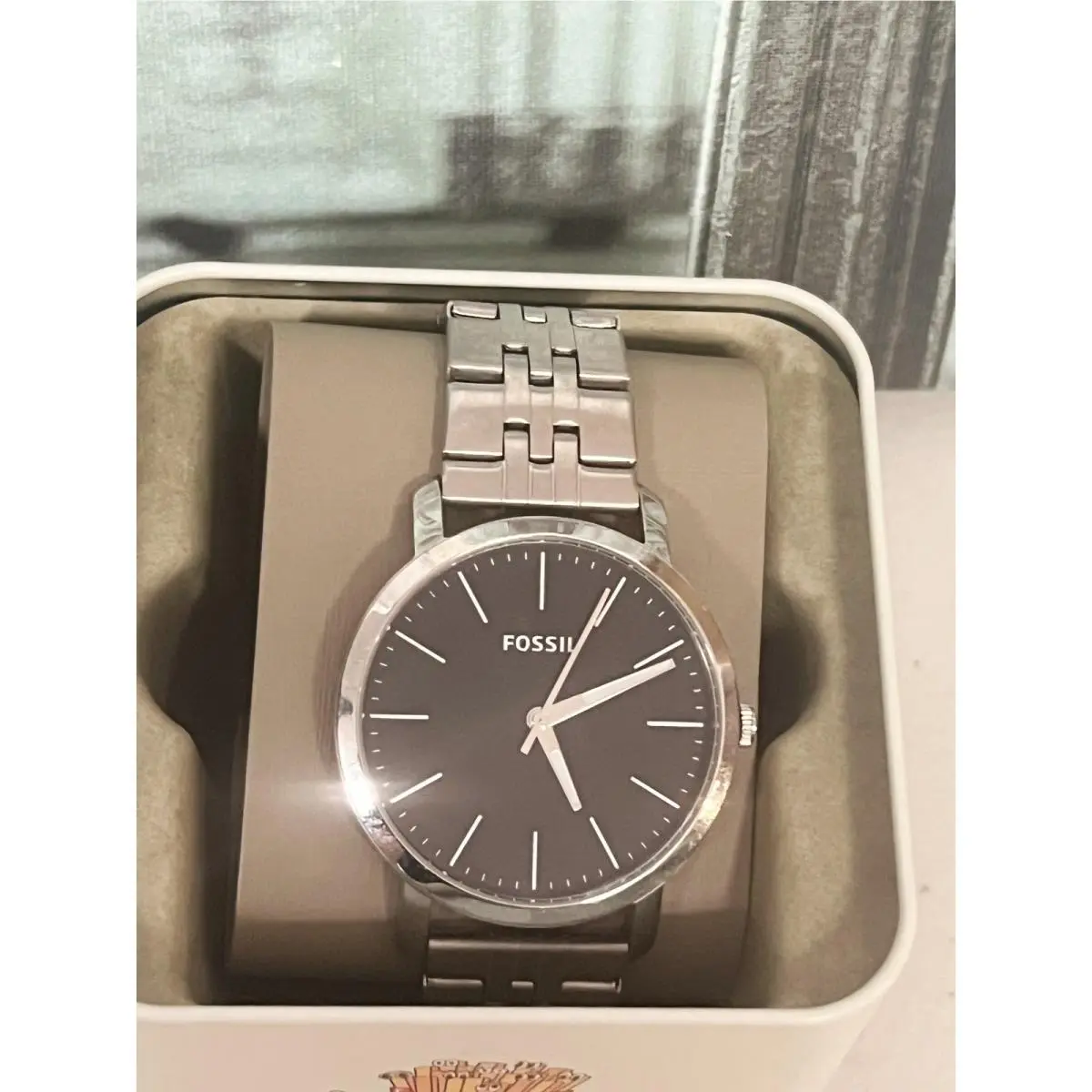 Fossil BQ2312 Luther 3H Black Dial Stainless Steel Men`s Watch