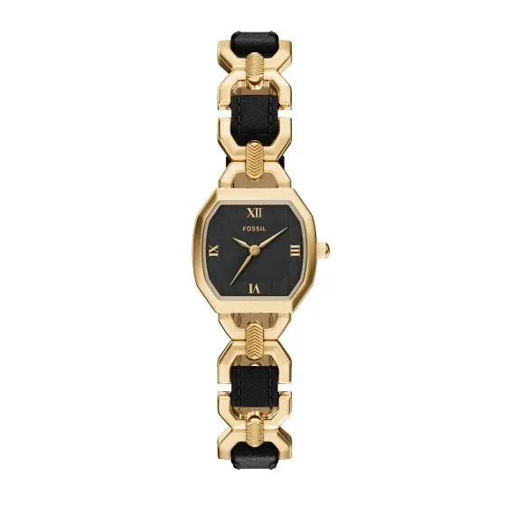 Fossil Harlow Quartz 3H Black Dial Gold-tone 22mm Women`s Watch ES5496