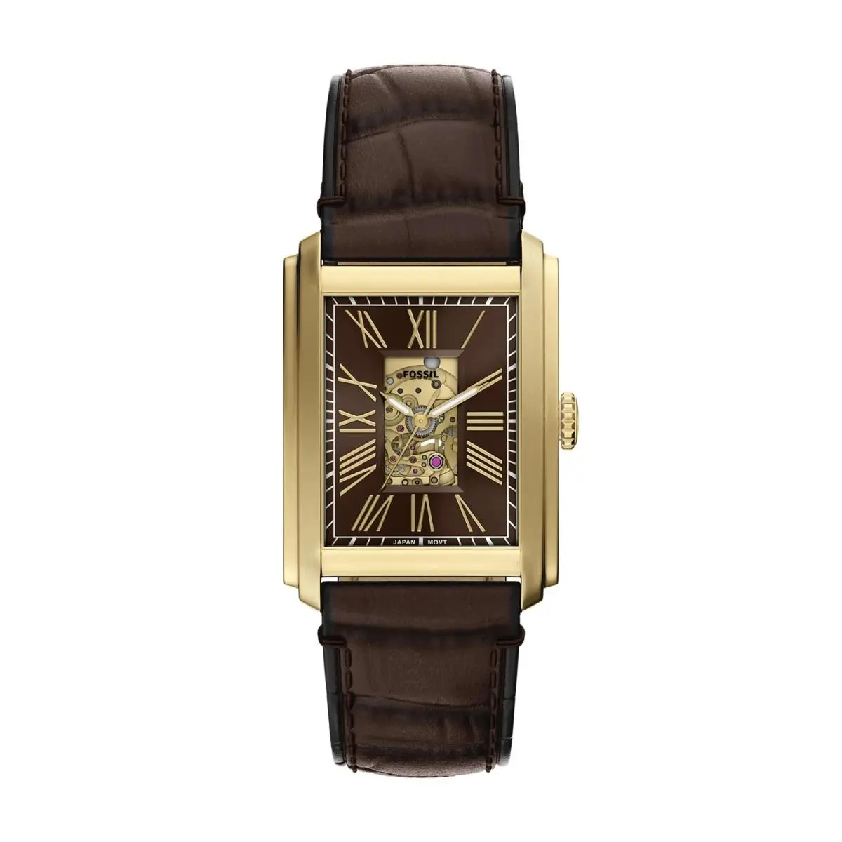 Carraway 30mm Brown Skeleton Dial Men`s Watch ME3281 by Fossil