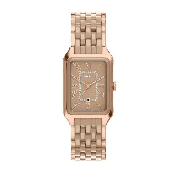 Fossil Raquel Quartz 3H Date Dial Rose Gold-tone 26mm Women`s Watch CE1137