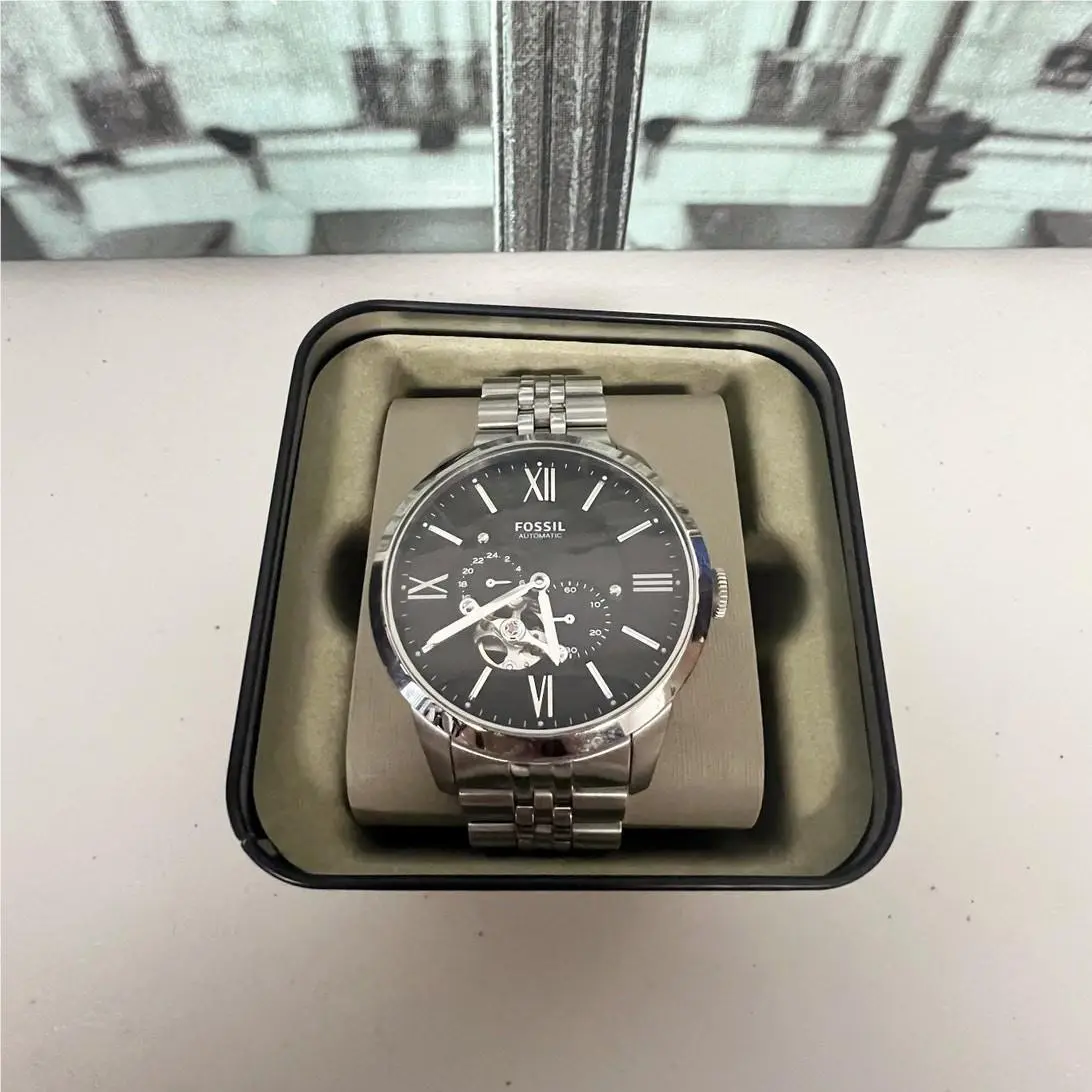 Fossil ME3107 Townsman Black Dial Silver Steel Strap Watch