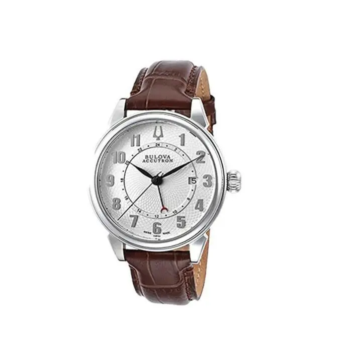 Bulova Accutron Gemini Men`s Automatic Watch Leather 63B153 350