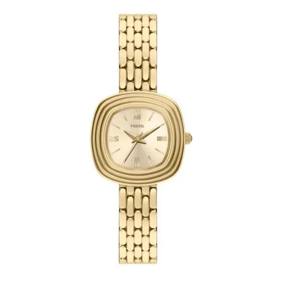 Fossil Emerson Quartz 3H Gold Dial Gold-tone 30mm Women`s Watch ES5506