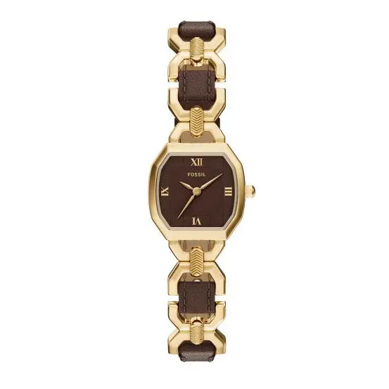 Fossil Harlow Quartz 3H Brown Dial Gold-tone 22mm Women`s Watch ES5497