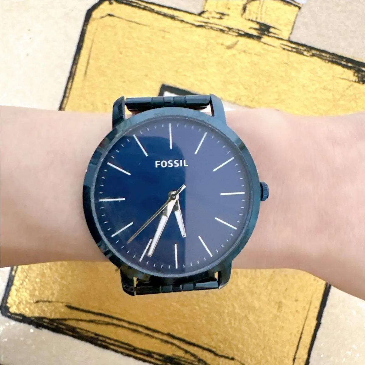 Fossil BQ2324 44Mm Luther Blue Round Stainless Steel Watch