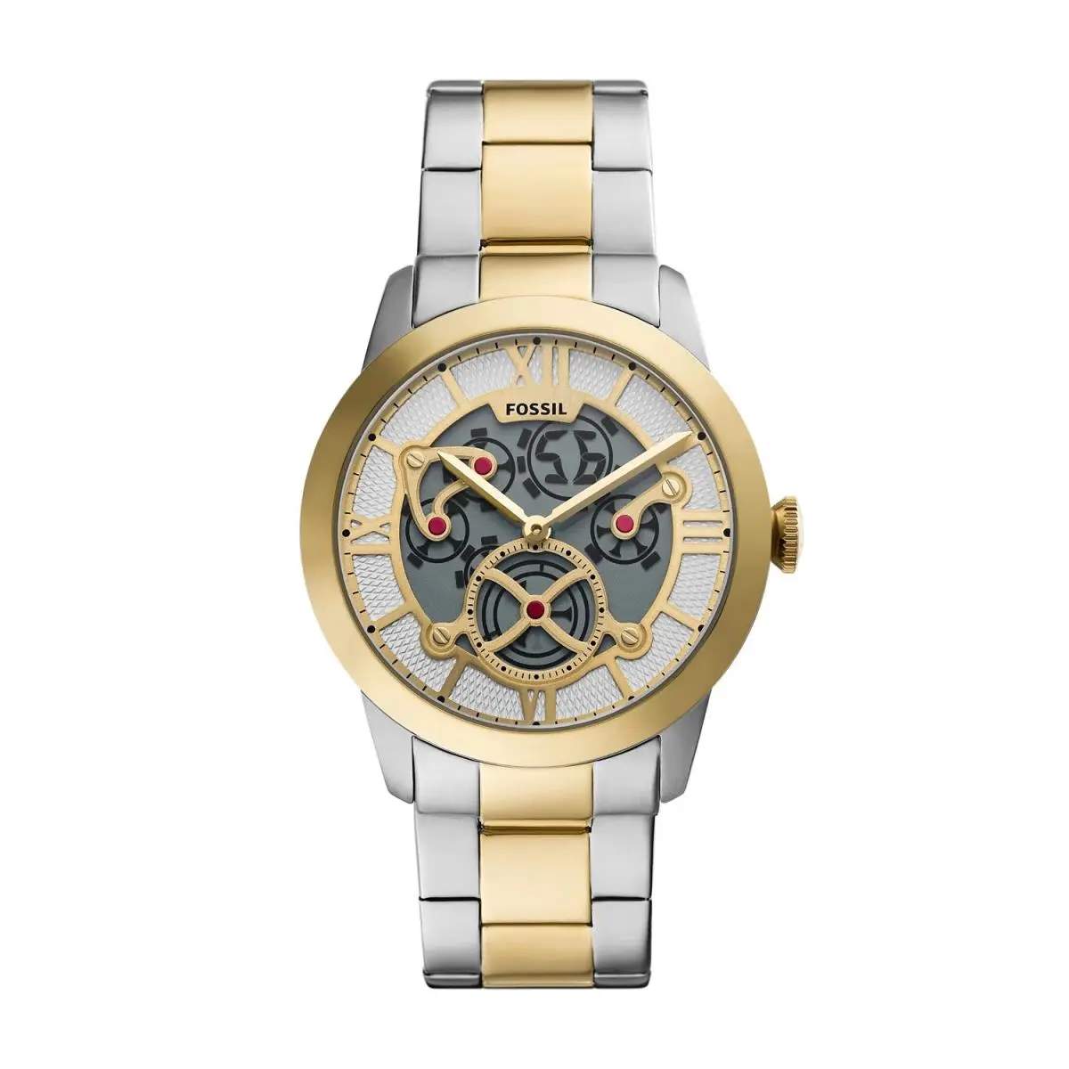 Fossil Townsman Big Tic 42mm Gold Dial Men`s Watch FS6193