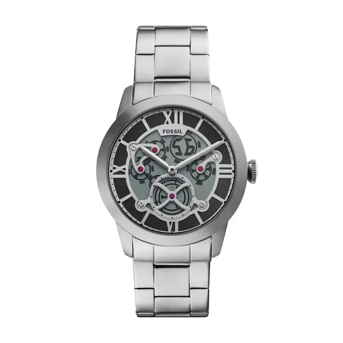 Fossil Townsman Big Tic 42mm Silver Dial Men`s Watch FS6192