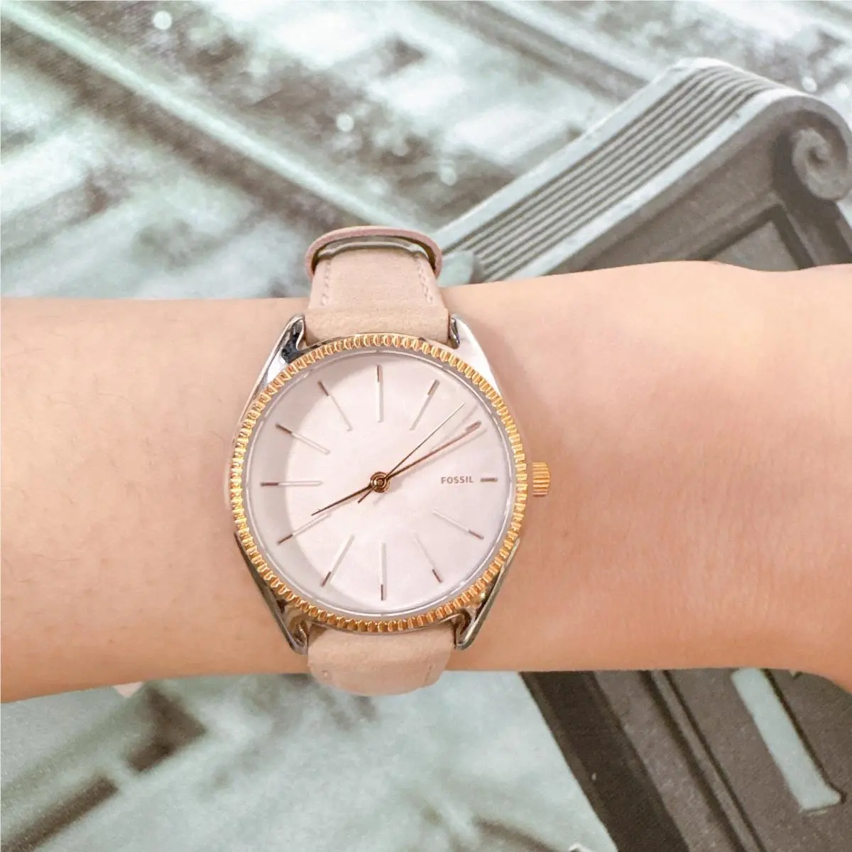 Fossil ES4574 Beige Leather Women Watch