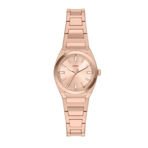 Everett Quartz 3H Rose Gold Dial Rose Gold-tone 27mm Women`s Watch ES5491 by Fossil