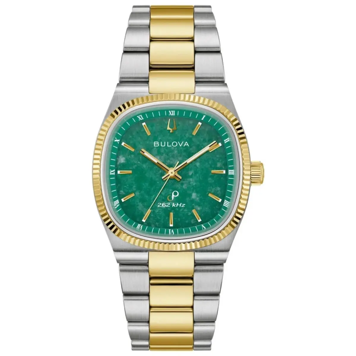 Bulova Men`s Super Seville Green Dial Watch - 98A336
