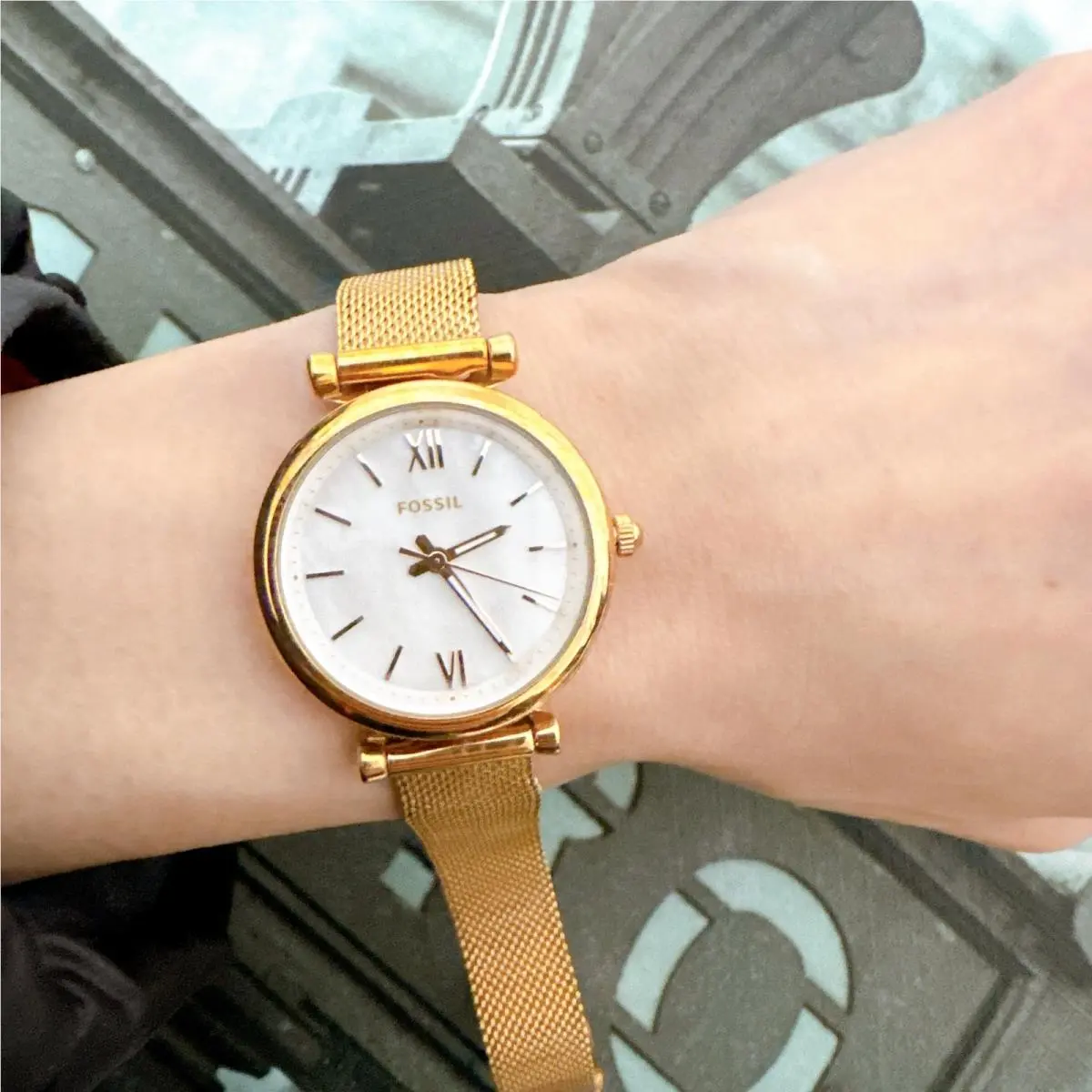 Fossil ES4433 Carlie Mini Mini Three-hand Rose Gold-tone Stainless Steel Watch