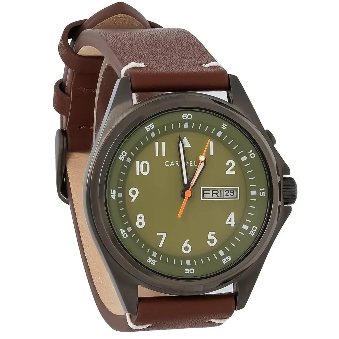 Caravelle By Bulova Men`s Gunmetal Ion Pvd Quartz Watch 45C119