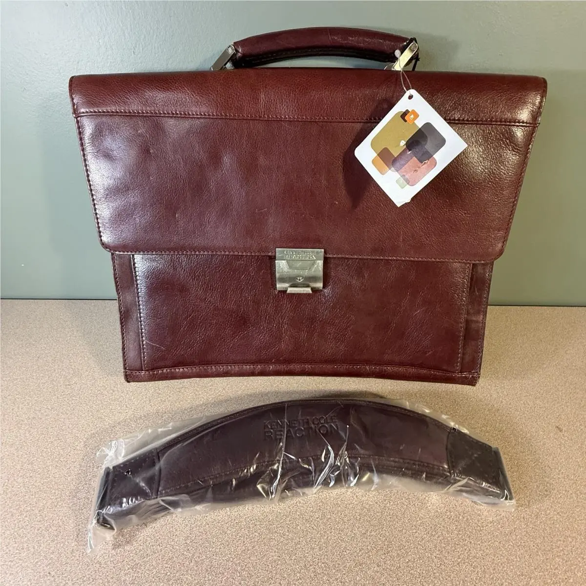 Kenneth Cole Reaction Wilsons Leather Briefcase Come On Over Burgundy 521192