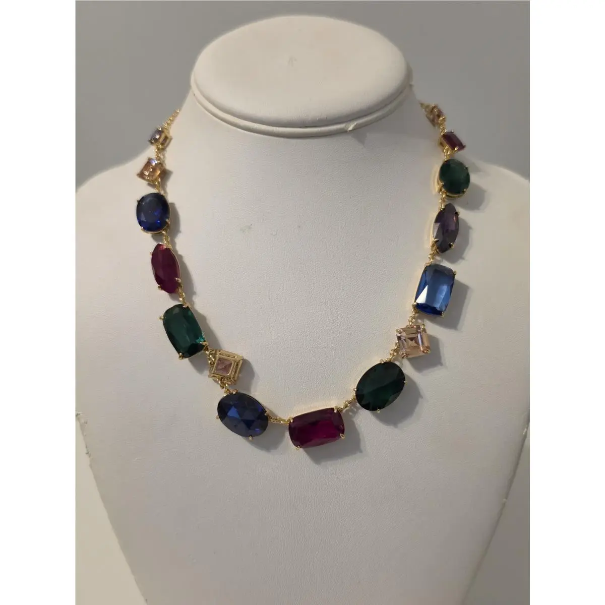 Candy Shop Multicolor Crystal Statement Necklace Gold Tone by Kate Spade