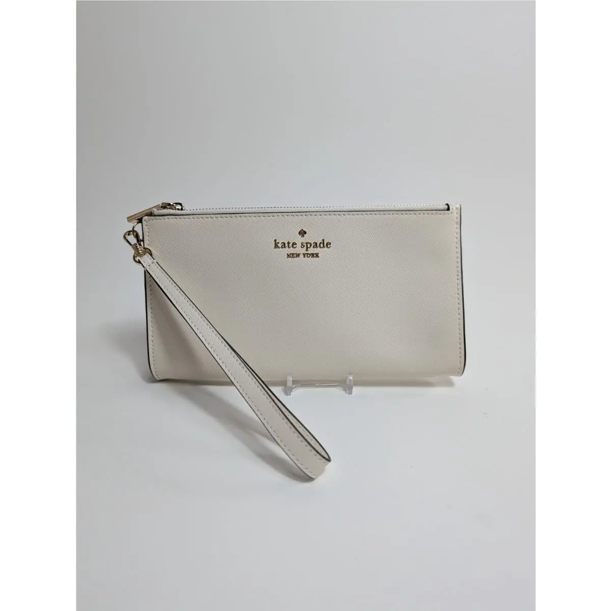 Madison Double Zip Saffiano Leather Wristlet Meringue Fits All Iphone by Kate Spade