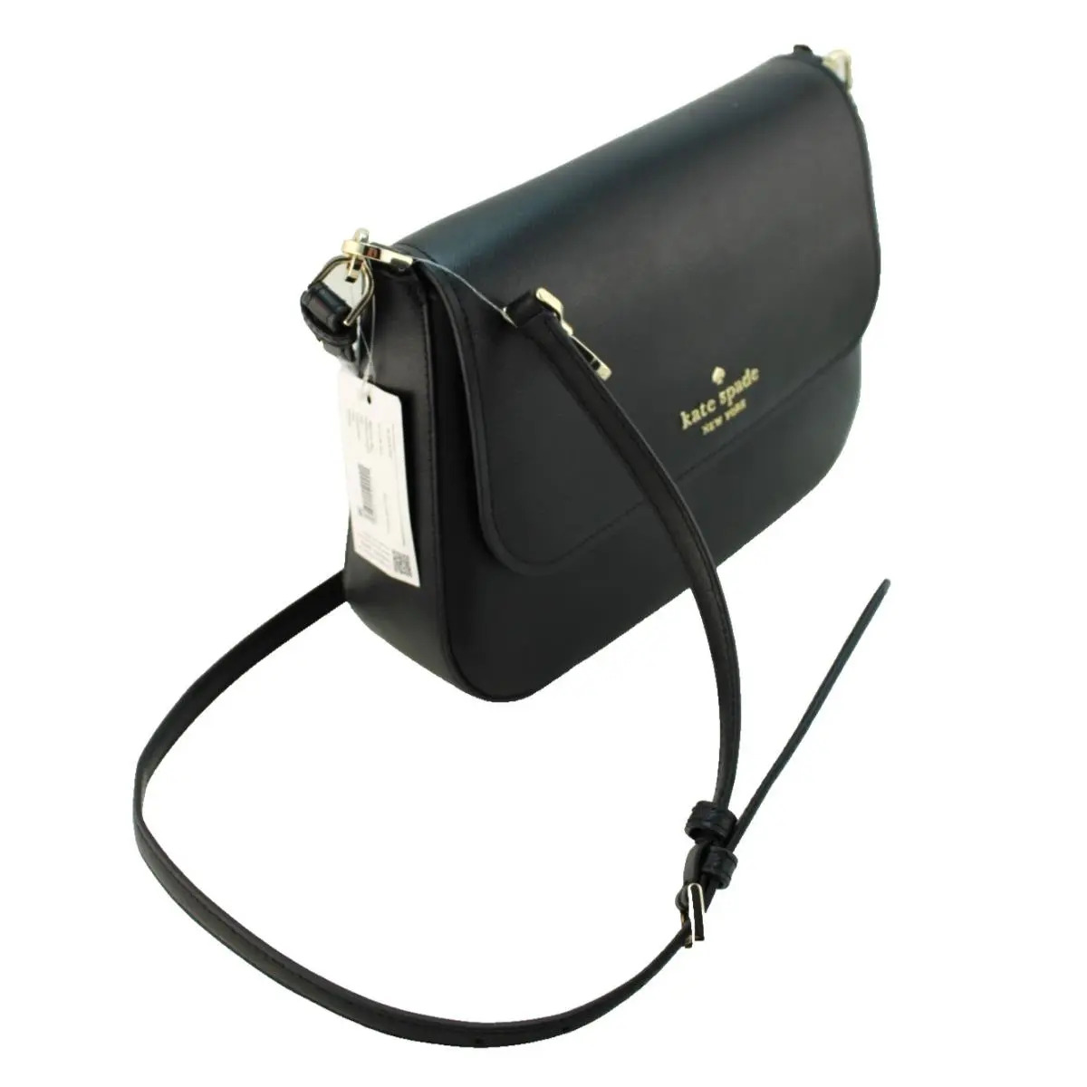New Kate Spade New York Staci Black Grain Leather Shoulder Handbag Retail