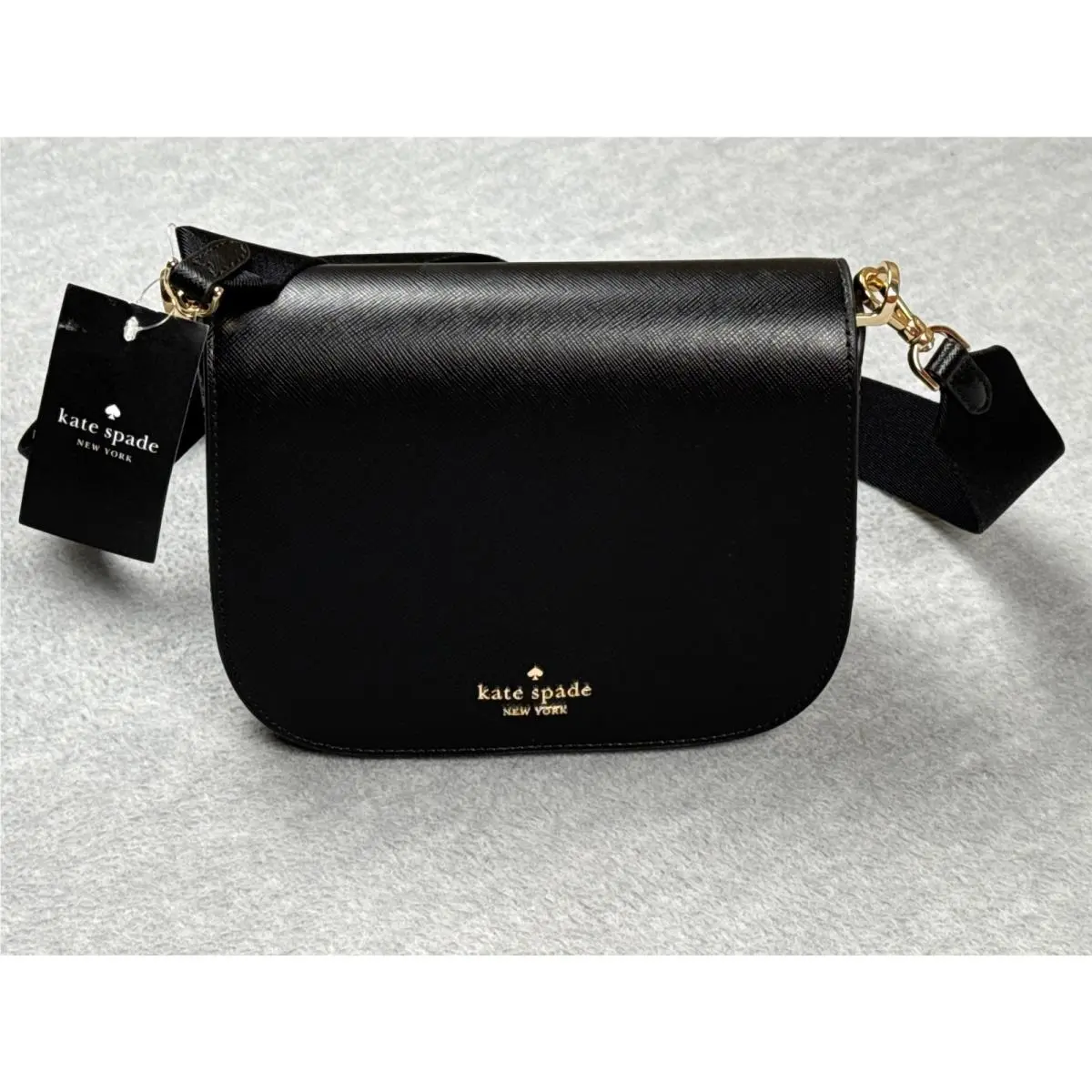 Madison Saddle Crossbody Bag Womens Small Black Leather KC438 by Kate Spade