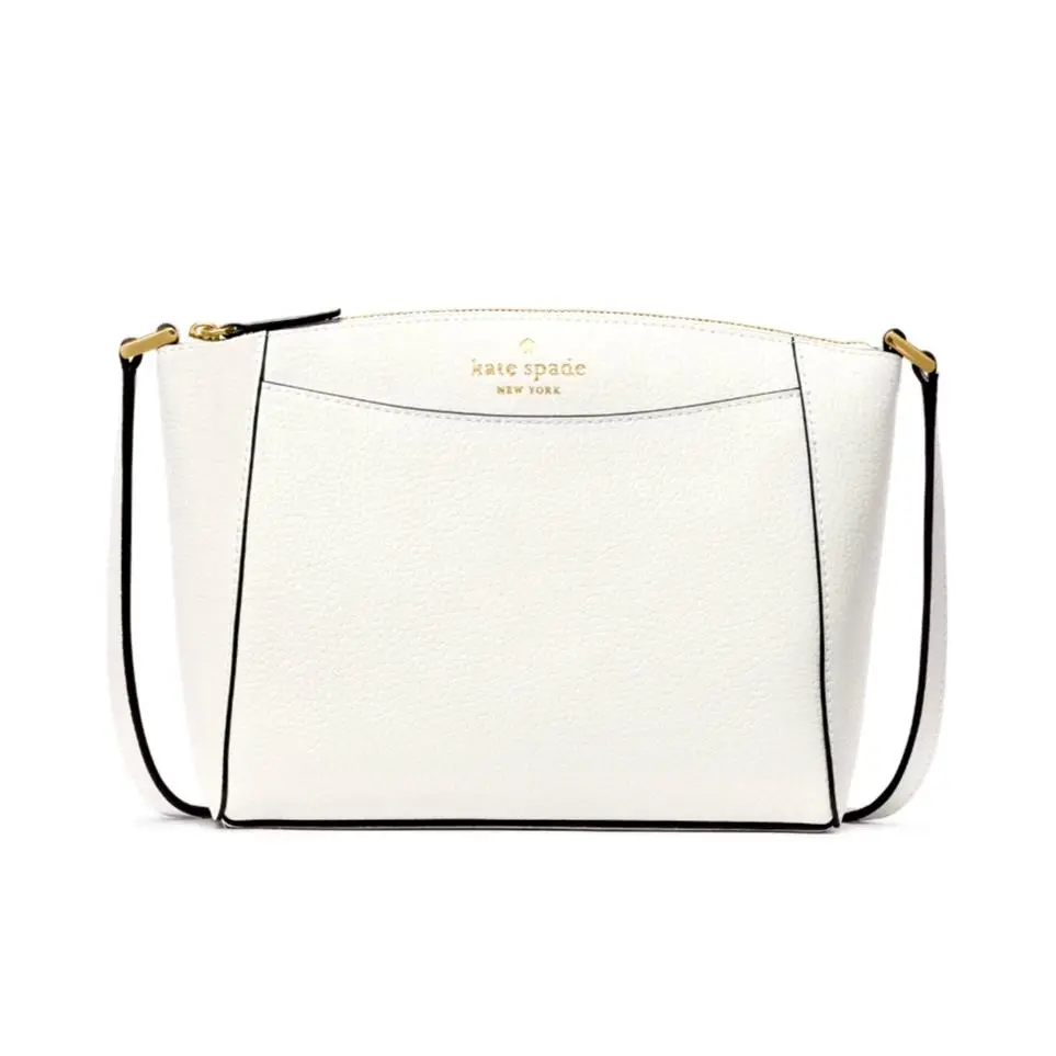 New Kate Spade Monica Pebbled Leather Crossbody Meringue
