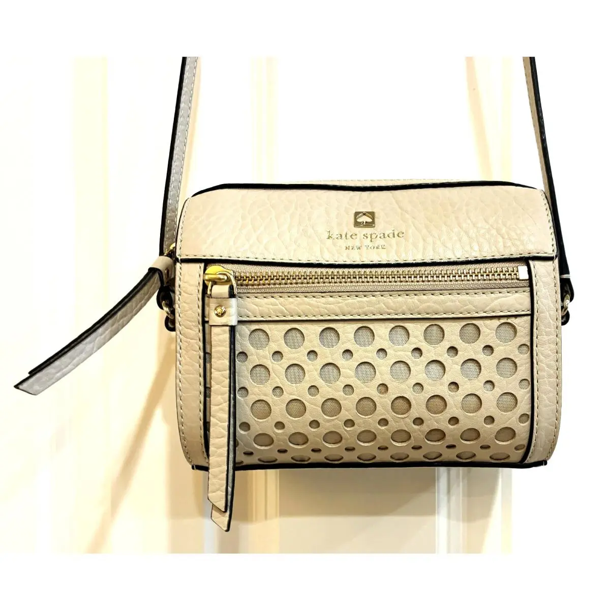 Perri Lane Looloo Bubbles Crossbody Cream Leather Crossbody Bag by Kate Spade