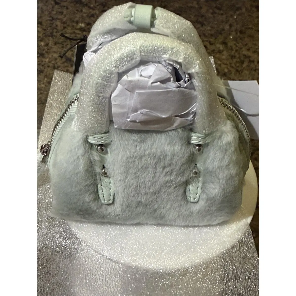 Charmed Shearling Nano Carryall Bag Charm - Mint Frosting - KN311 by Kate Spade