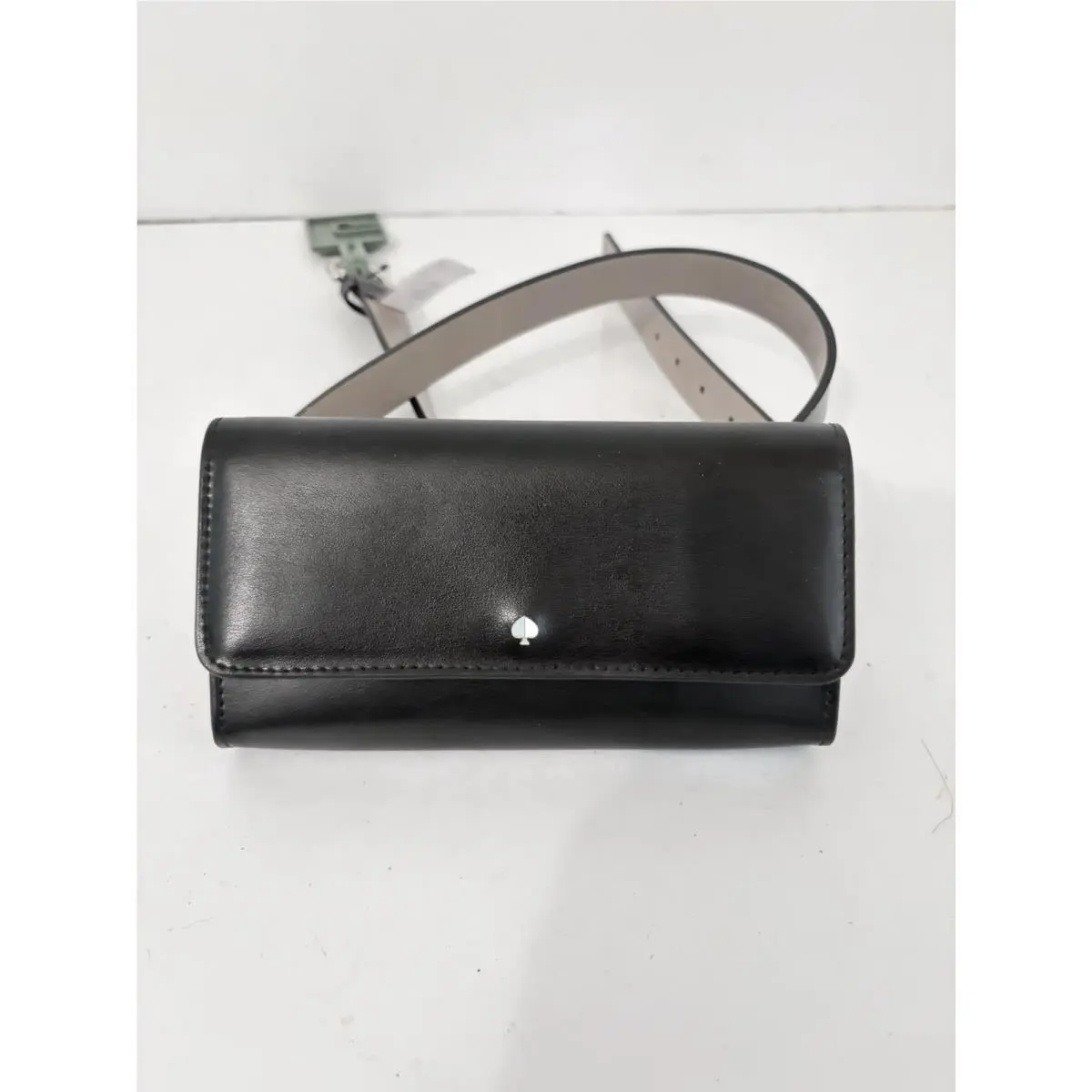 Black Leather Belt Bag Small Silver Logo Snap Closure Womens Sz L/xl by Kate Spade