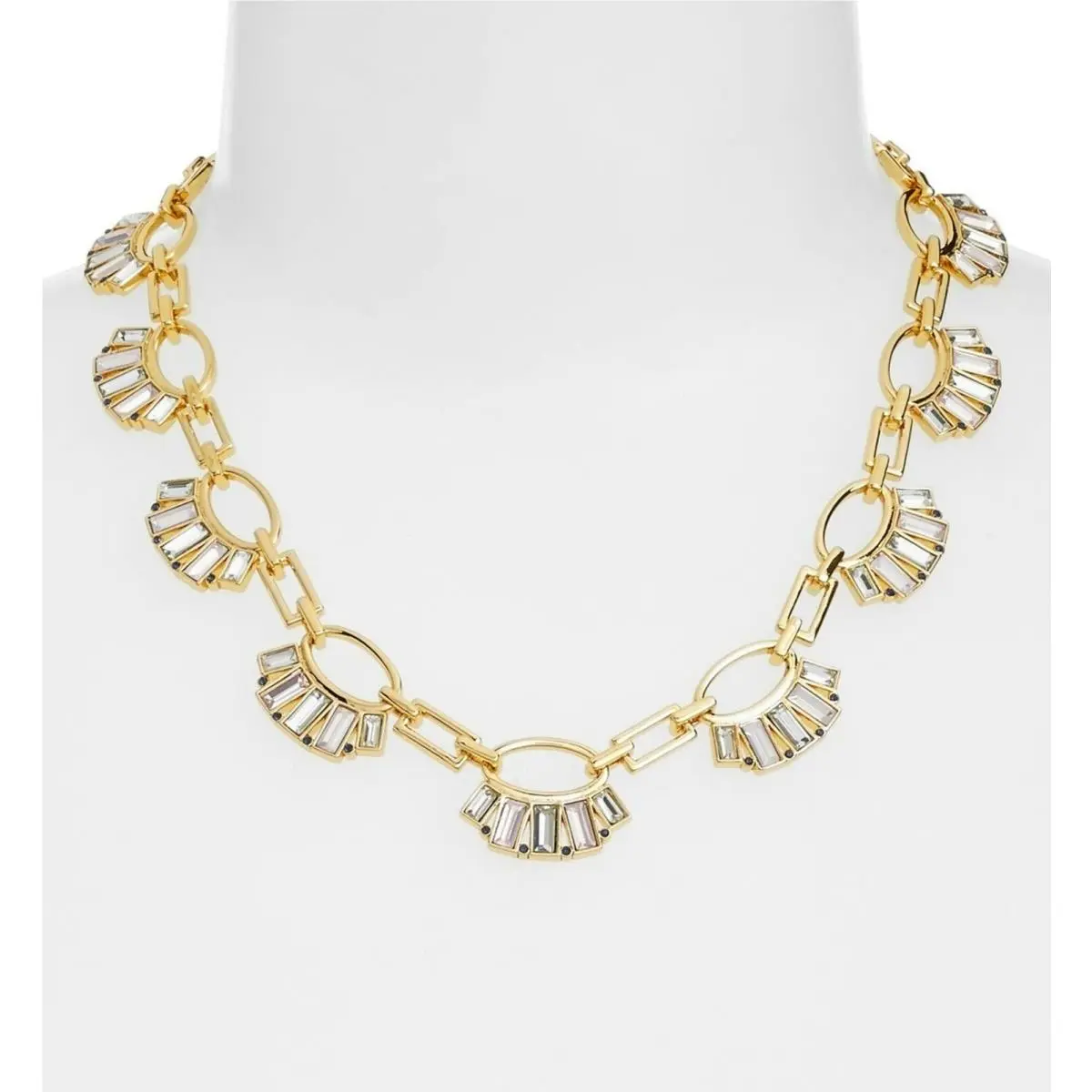 Kate Spade New York Art Deco Clink of Ice Fringe Collar Necklace Bezel Stones nw
