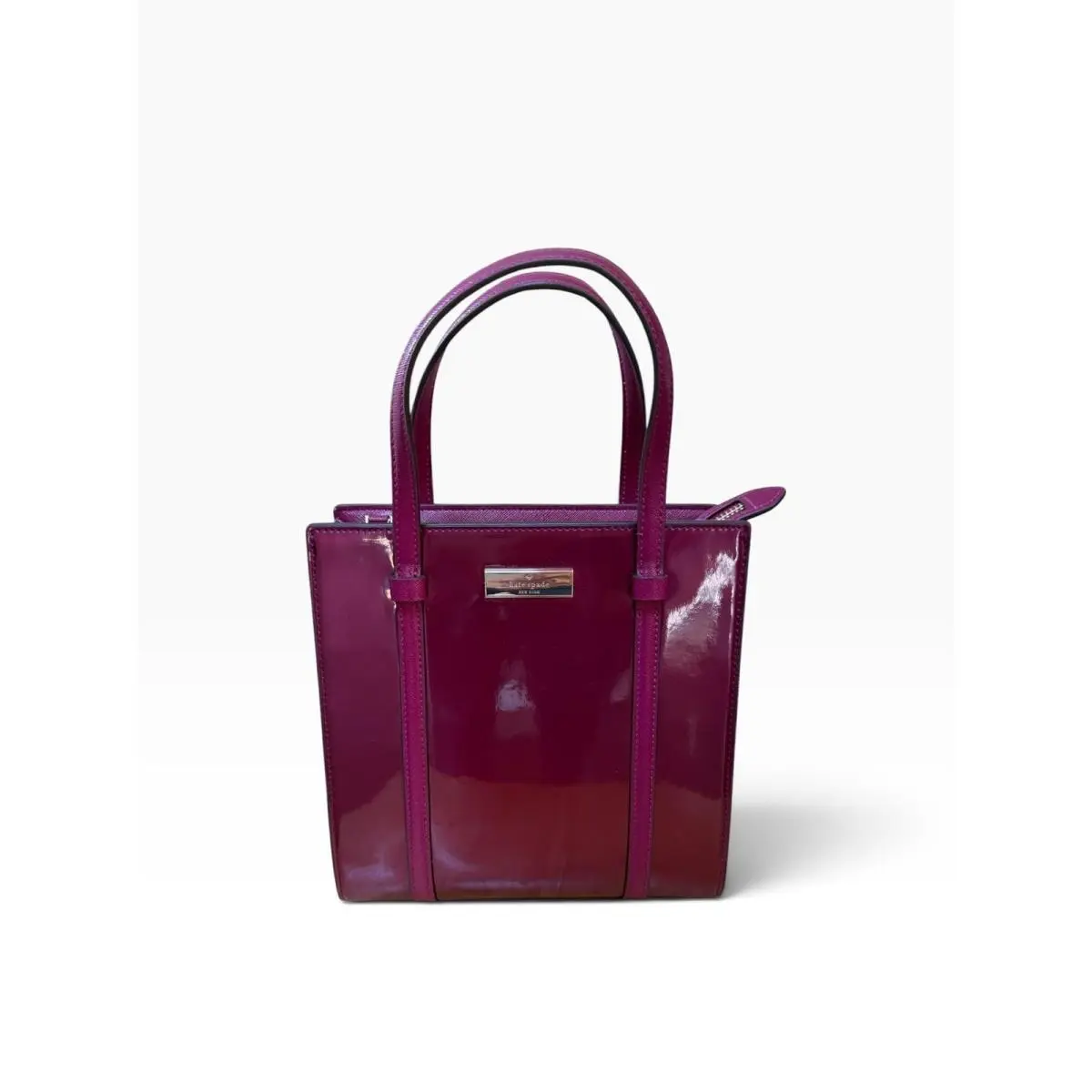 Kenzie Small Tote Dark Raspberry Patent Leather Bag by Kate Spade