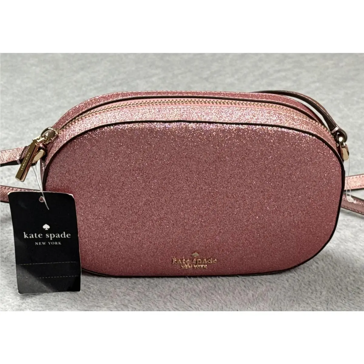Kate Spade Glimmer Glitter Crossbody Bag Womens Small Pink Sparkle KE459