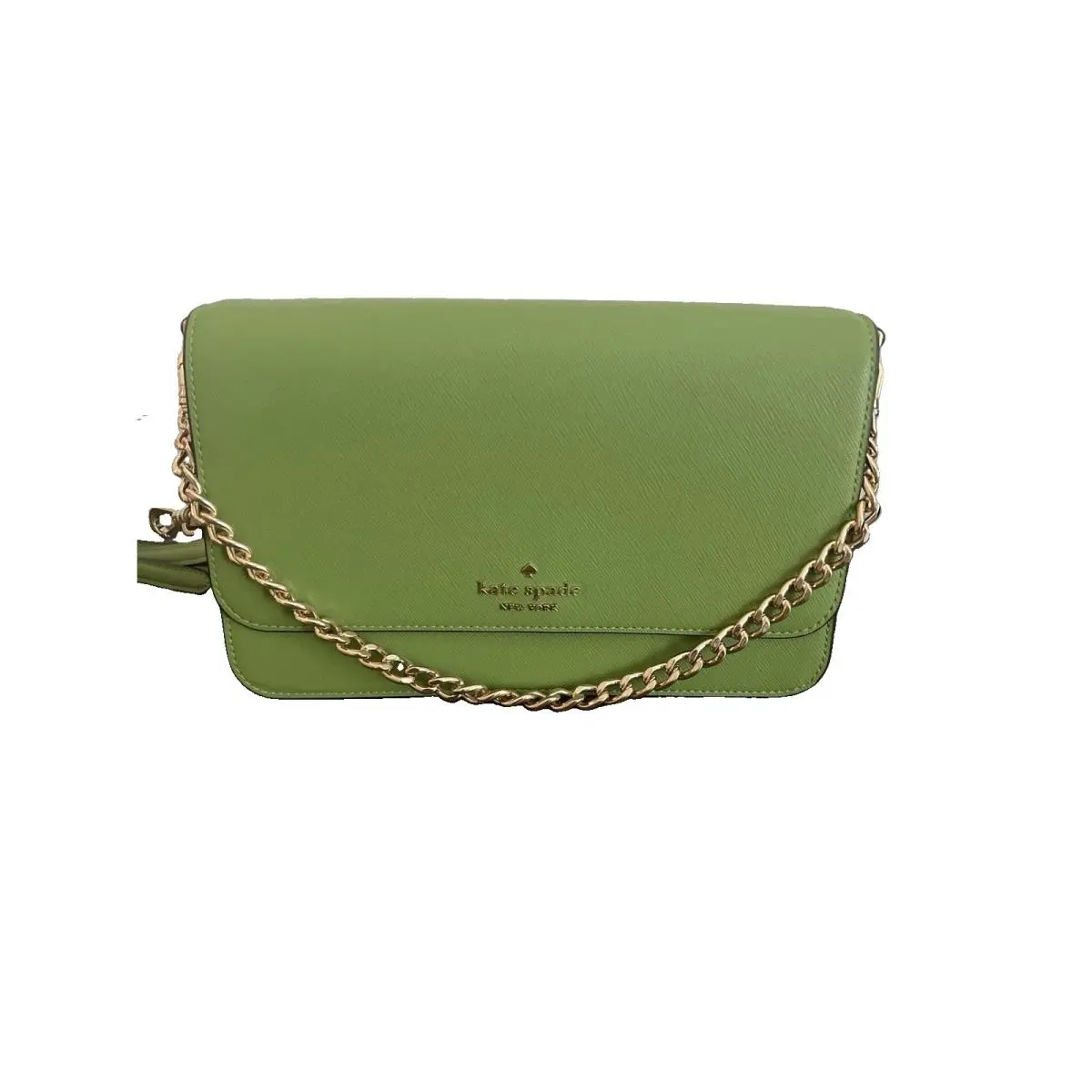 Kate Spade New York KC430 Turtle Green Saffiano Leather Flap Crossbody Bag Nwt￼